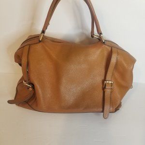 Ora Delphine Tan Leather Satchel Shoulder Bag